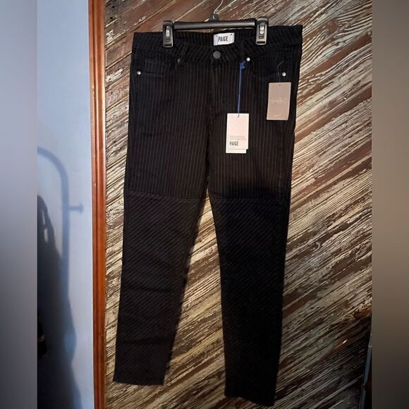 Paige pinstriped skinny pants NWT - Picture 6 of 13